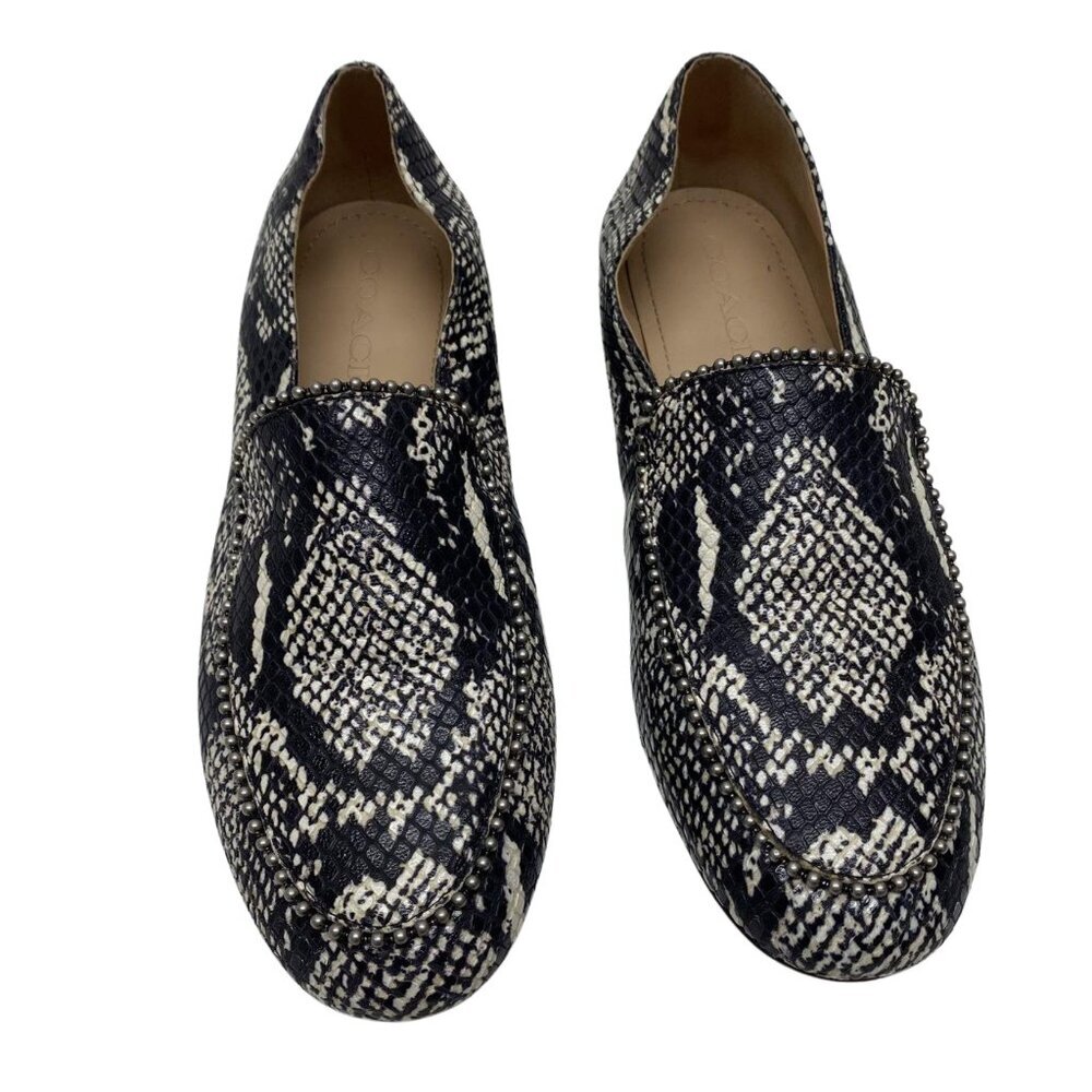 Coach Harper Snake Print Studded Loafers size 7.5b snakeskin gray black - Picture 4 of 8